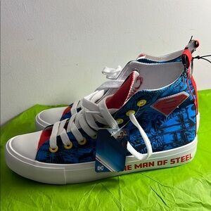 NEW Superman Men's High Top Shoe Blue Sneakers Size 9 NO BOX